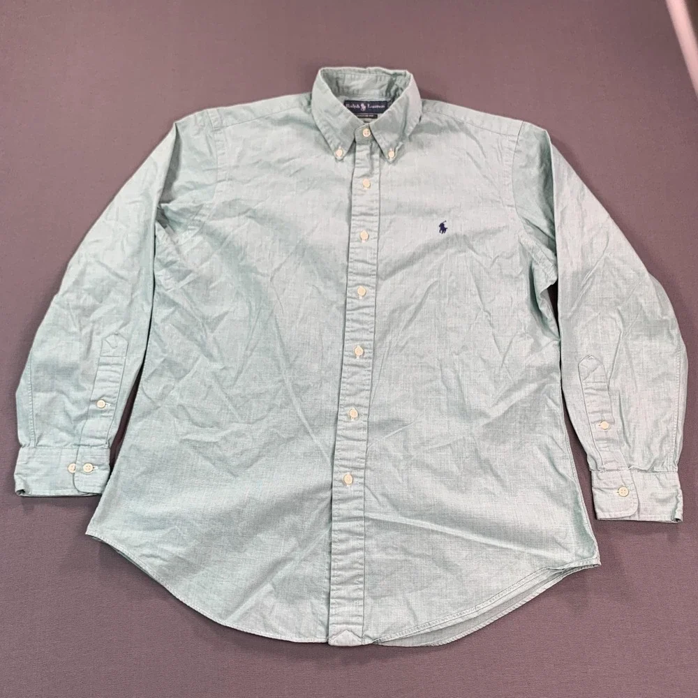 Polo Ralph Lauren Shirts Men L Lot Of 2 Striped‎ Green Long Sleeve Button Down